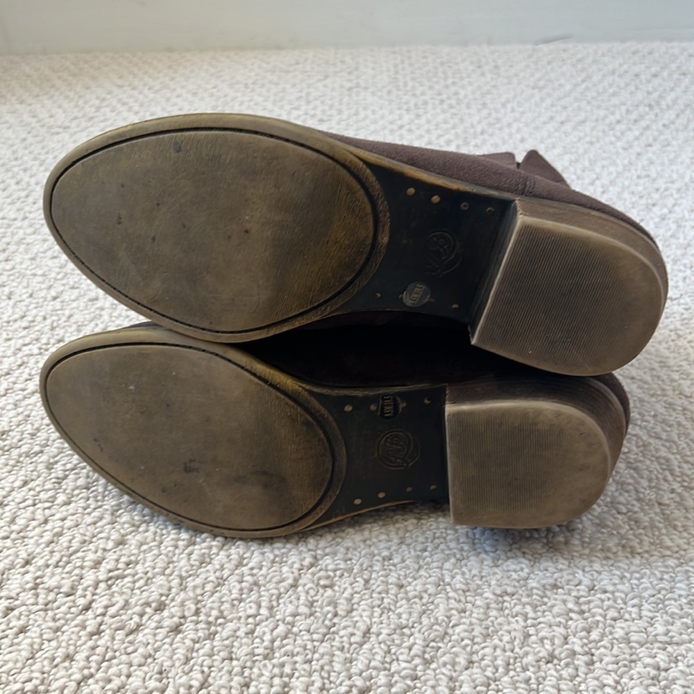 LUCKY BRAND Boots Women’s Brown Suede Leather Ankle Booties Size 9.5 - Picture 7 of 9